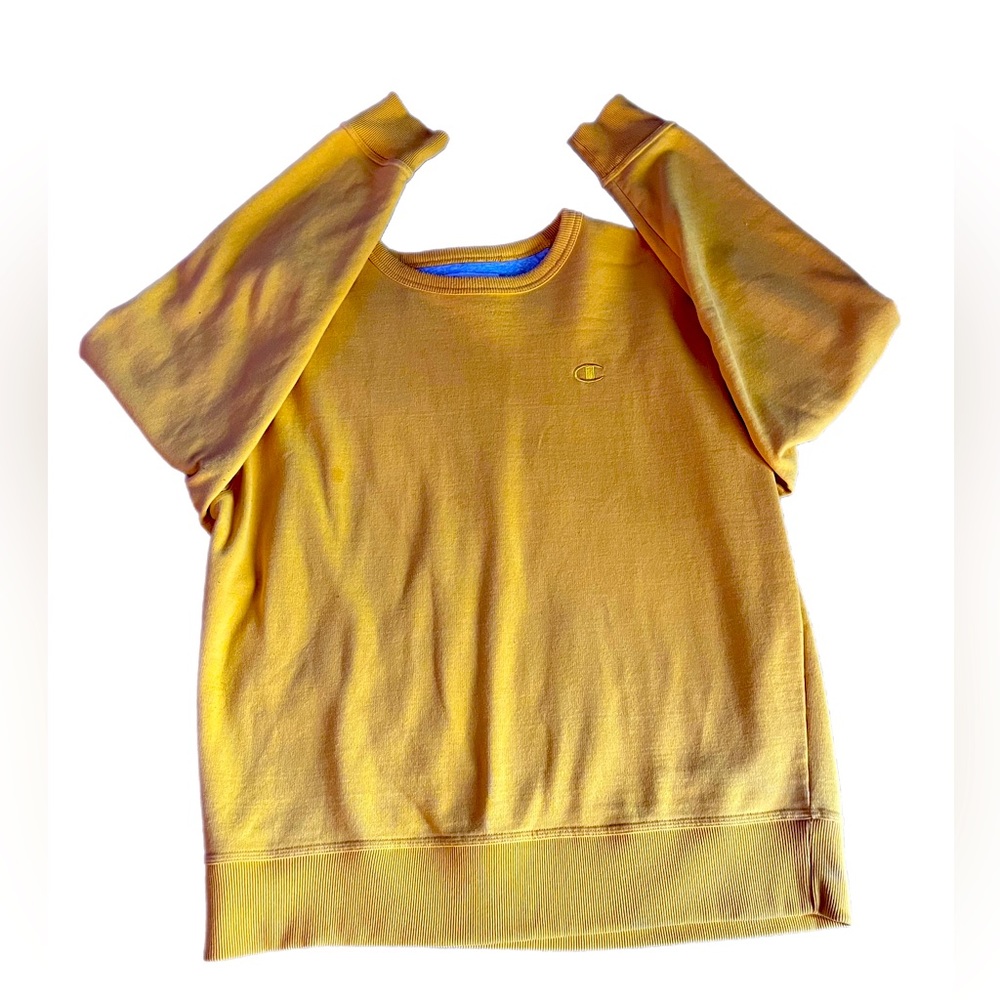 Champion men’s large yellow crewneck pullover sweatshirt